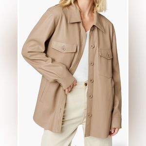 BLANK NYC Faux leather shacket